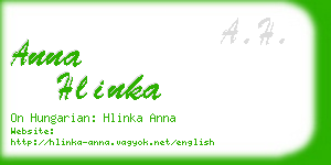 anna hlinka business card